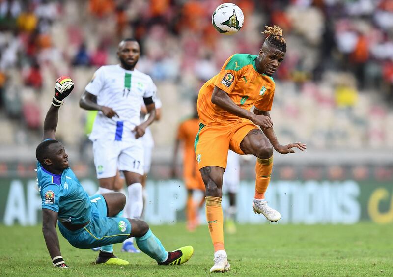 Ivory Coast's Wilfred Zaha misses a chance to score. AFP