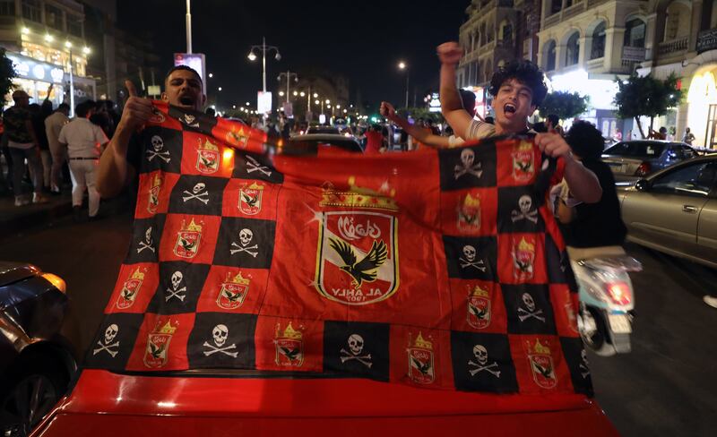 Al Ahly fans celebrate in Cairo, Egypt after the club won the CAF Champions League. EPA