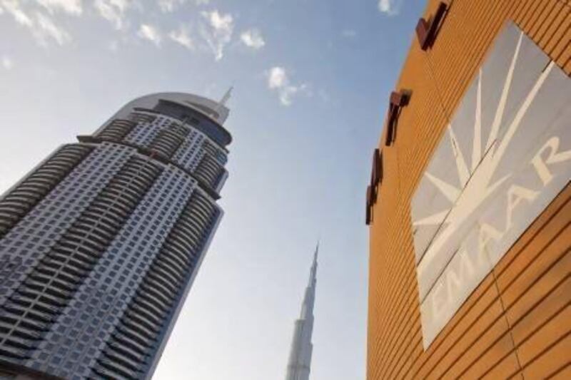 Emaar gained 1.6 per cent after saying it would add a new shopping boulevard, residences and hotels to The Dubai Mall. Jeff Topping / The National