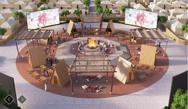 A rendering of the fan village in Al Khor, which is about 40km to the north of central Doha and costs about $420 per night. Photo: Qatar Accommodation Agency