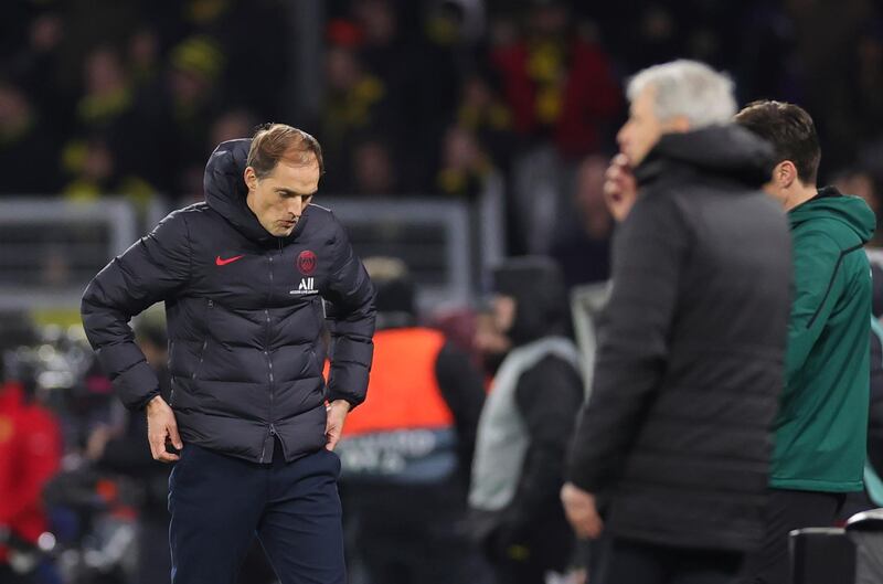 Thomas Tuchel after PSG lose 2-1 to Borussia Dortmund in the first leg. EPA