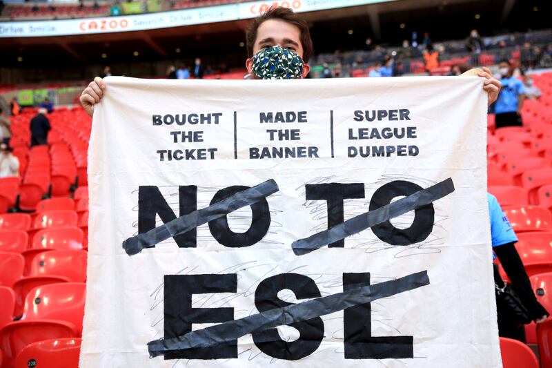 The previous attempt to launch a new European Super League was blocked in large part due to fan protests. PA