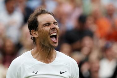 Tennis - Wimbledon - All England Lawn Tennis and Croquet Club, London, Britain - June 30, 2022 Spain's Rafael Nadal celebrates winning his second round match against Lithuania's Ricardas Berankis REUTERS / Paul Childs     TPX IMAGES OF THE DAY