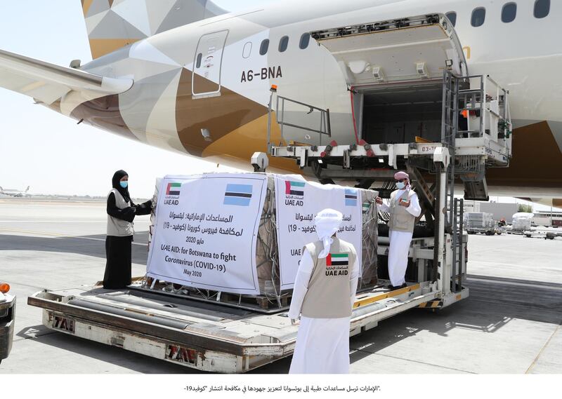 The UAE has sent five tonnes of medical supplies to Botswana to help medics fight the coronavirus outbreak. Wam