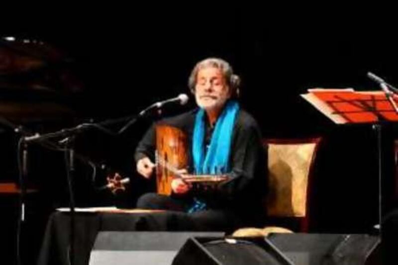 November 5, 2008 / Abu Dhabi / Marcel Khalife, (CQ) opens his show  at the Emirates Palace Auditorium, Thursday, November 6, 2008 in Abu Dhabi. (Rich-Joseph Facun / The National) *** Local Caption ***  rjf-1106-khalife-005.JPG