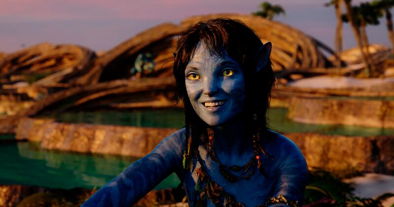 Sigourney Weaver, 73, as Kiri in Avatar: The Way of Water. The average age of the film's four top-billed cast is 52.5. AP