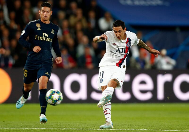 Angel Di Maria of PSG opens the scoring. EPA