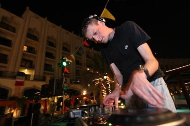 DJ Jason Johnstone plays music at the Al Ain Rotana’s Moodz club.