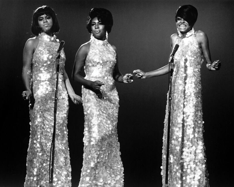 American Pop and Rhythm & Blues group the Supremes sing during an unspecified performance, mid to late 1960s. Pictured are, from left, Cindy Birdsong, Mary Wilson, and Diana Ross. (Photo by Silver Screen Collection/Getty Images)