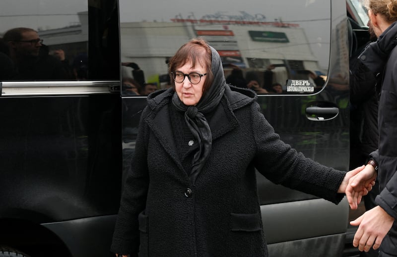 Lyudmila Navalnaya arrives for the funeral of her son. Mr Navalny died at an Arctic penal colony on February 16. Reuters