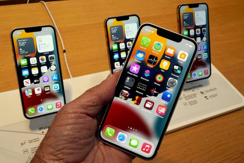 The iPhone 13 is expected to be the last Apple device to use a notch on its front display. AP