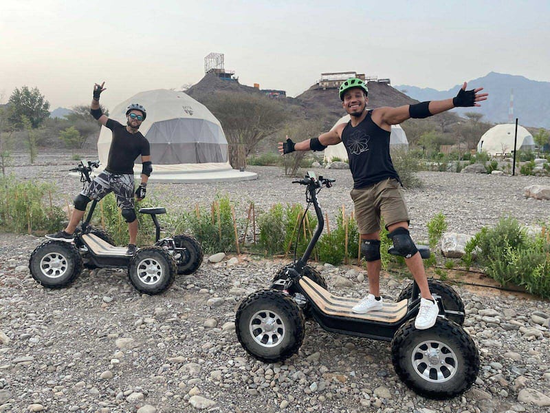 Mountain biking and these rovers are available to rent at Hatta Wadi Hub.