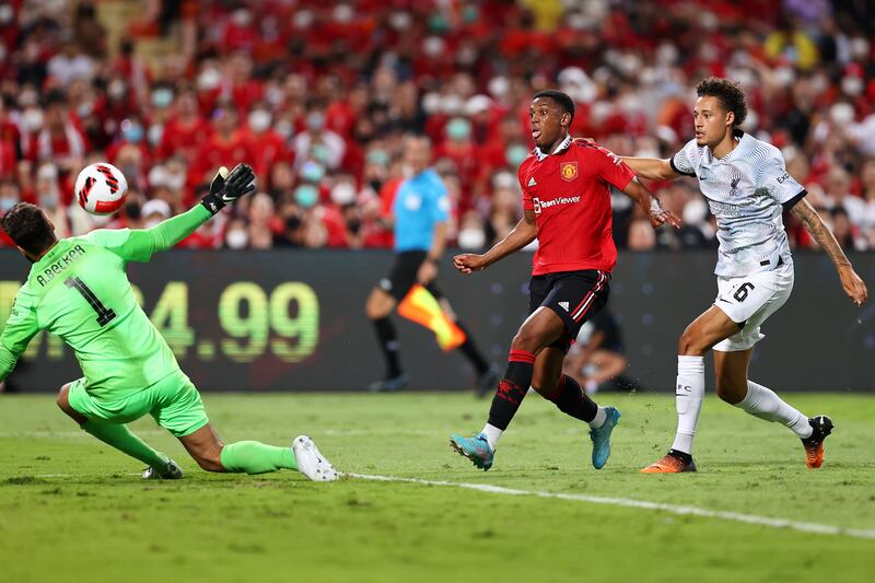 Anthony Martial scores Manchester United's third goal. Getty 