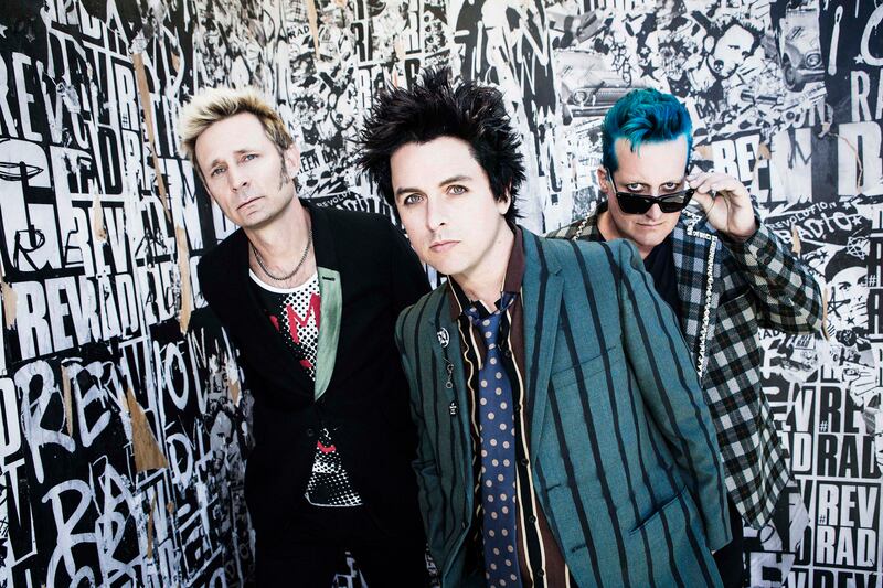 A handout photo of Green Day (Photo by Frank Maddocks) *** Local Caption ***  al04oc-music-green01.jpg