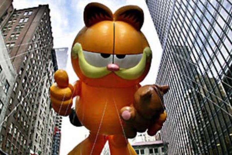 Garfield is more welcome on Broadway than in certain parts of cyberspace.