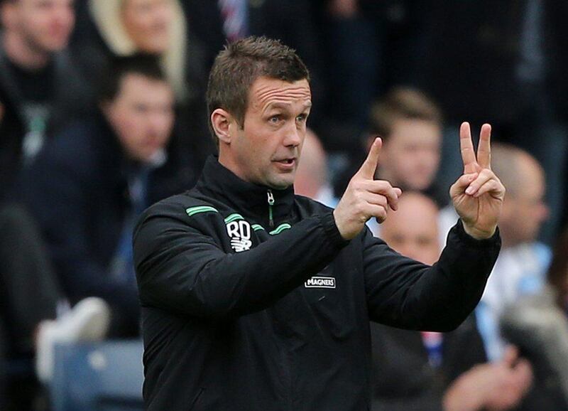Celtic manager Ronny Deila shown instructing his team dring their Scottish Cup semi-final loss to Rangers last weekend. Russell Cheyne / Action Images / Reuters / April 17, 2016 