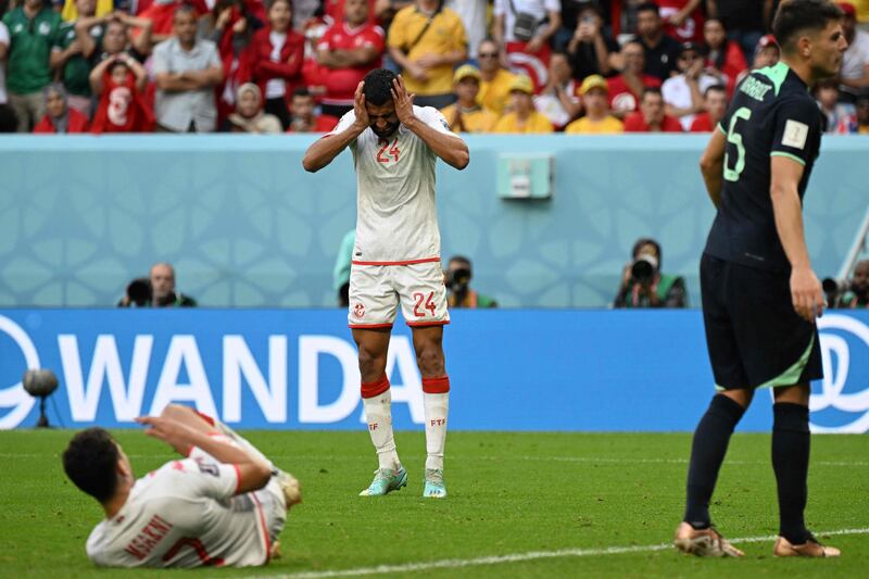 Tunisia's defender Ali Abdi during the match against Australia. AFP