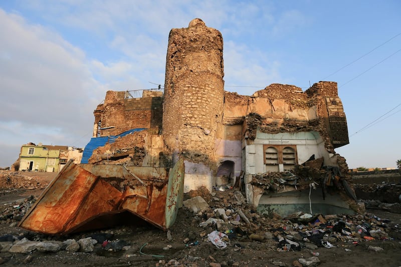 A destroyed Mosque is seen in the Old City of Mosul, Iraq. Reuters