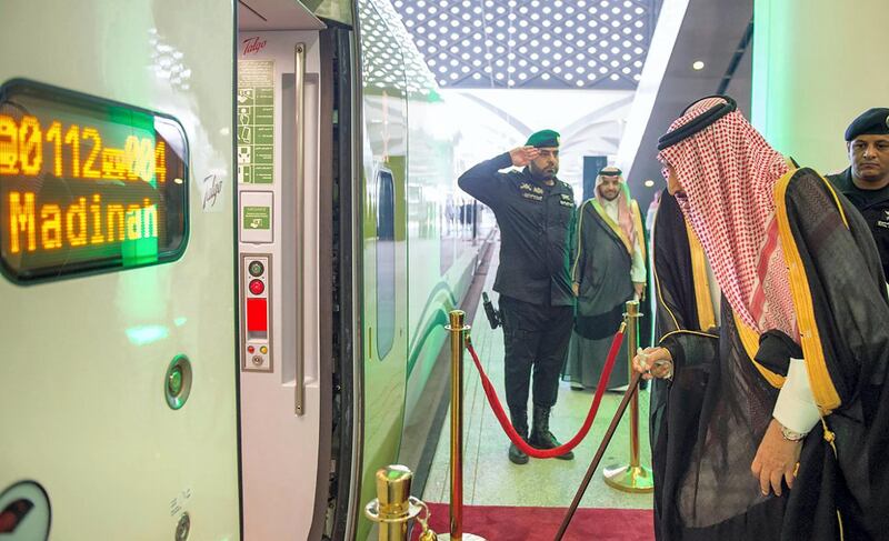 Custodian of the Two Holy Mosques King Salman bin Abdulaziz Al Saud inaugurates Haramain High Speed Rail. Courtsey: Saudi Press Agency