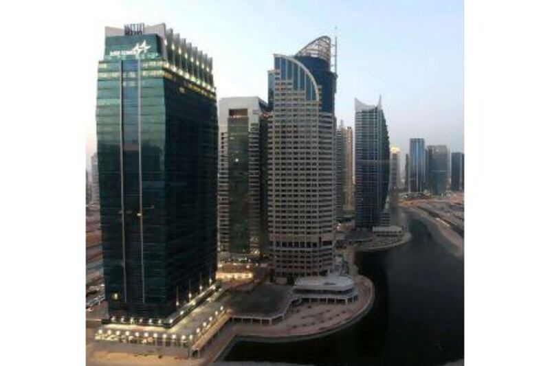 The Jumeirah Lakes Towers area of Dubai has experienced steep falls in prices for offices and homes.