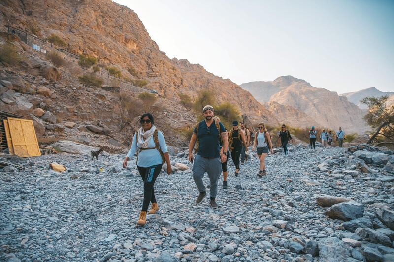 The Bear Grylls Explorers Camp takes participants into the wadis of Jebel Jais.