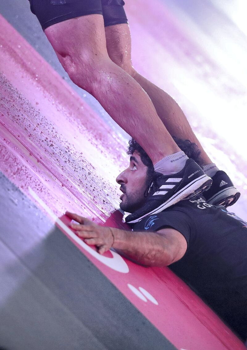 Dubai, United Arab Emirates - March 04, 2019: Sheikh Hamdan bin Mohammed takes part in the men's heats of the Goverment Games 2019. Thursday the 4th of April 2019. Kite Beach, Dubai. Chris Whiteoak / The National