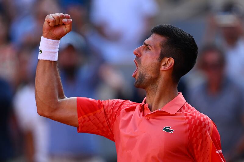 Novak Djokovic beat Karen Khachanov at the French Open. Getty