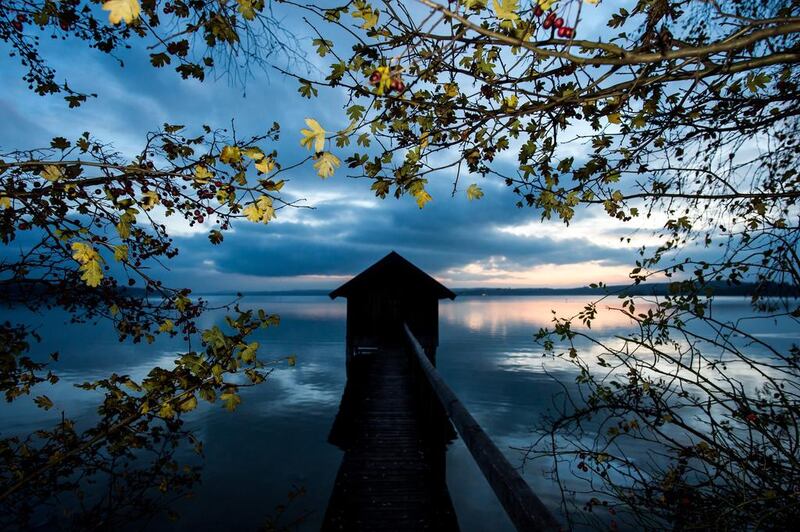A late autumn evening in Inning am Ammersee in Bavaria, Germany.  Lukas Barth / EPA