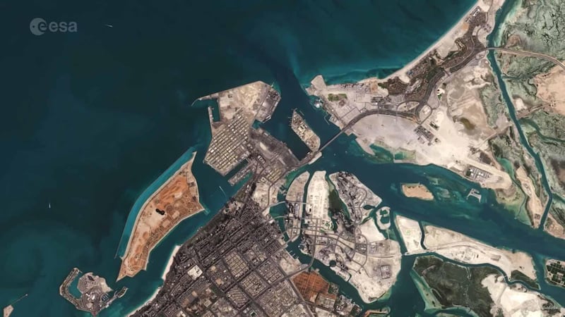 over part of Abu Dhabi – one of the seven emirates that constitute the United Arab Emirates (UAE). Courtesy European Space Agency