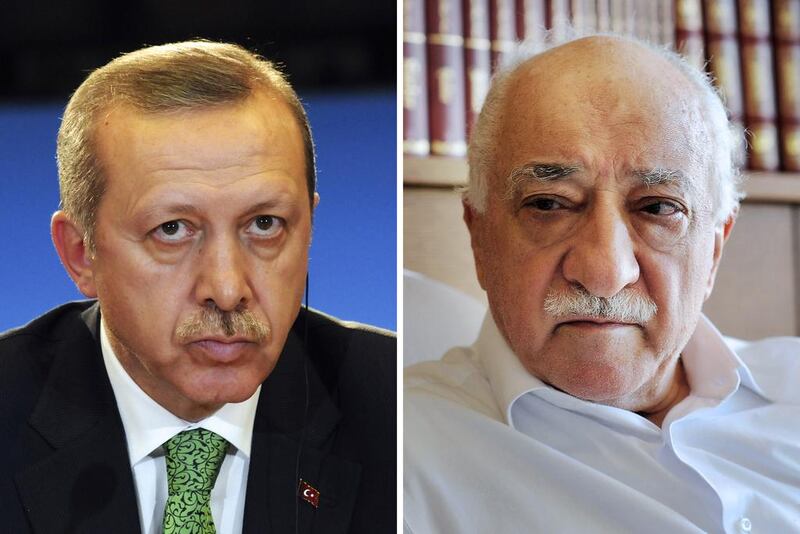 Turkey's Prime Minister Recep Tayyip Erdogan and Turkish spiritual leader Fethullah Gulen. AFP Photo