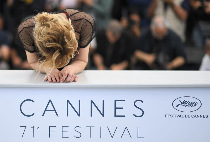 Italian actress Elena Radonicich poses during a photocall for the film "In My Room" at the Cannes Film Festival. Loic Venance / AFP Photo