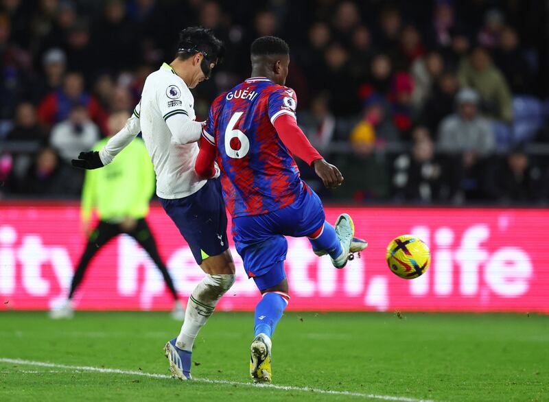 Tottenham attacker Son Heung-min scores their fourth goal. Reuters