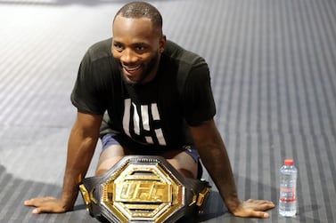 UFC Welterweight champion Leon Edwards takes an MMA seminar at Falcons MMA in Dubai. Chris Whiteoak / The National
