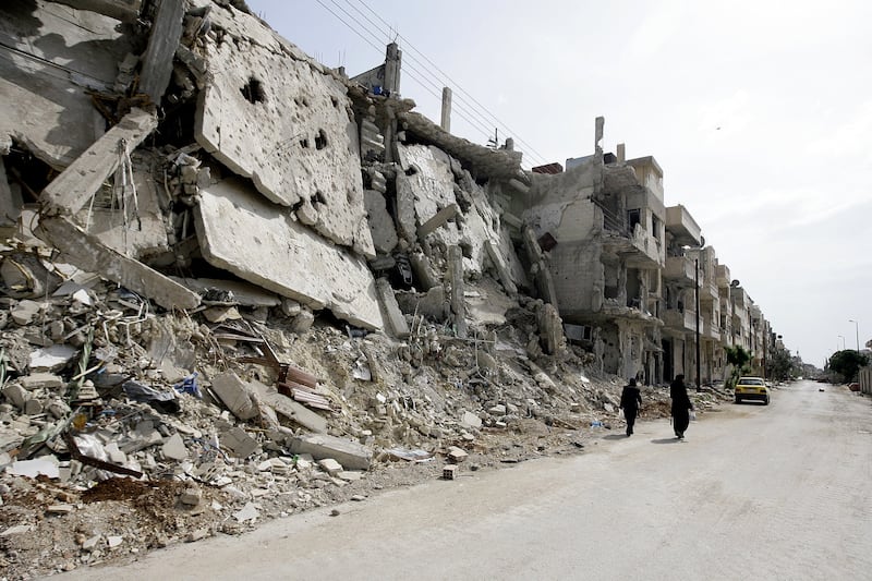 Destruction in the city of Homs in 2012, a year into Syria's civil war. AFP