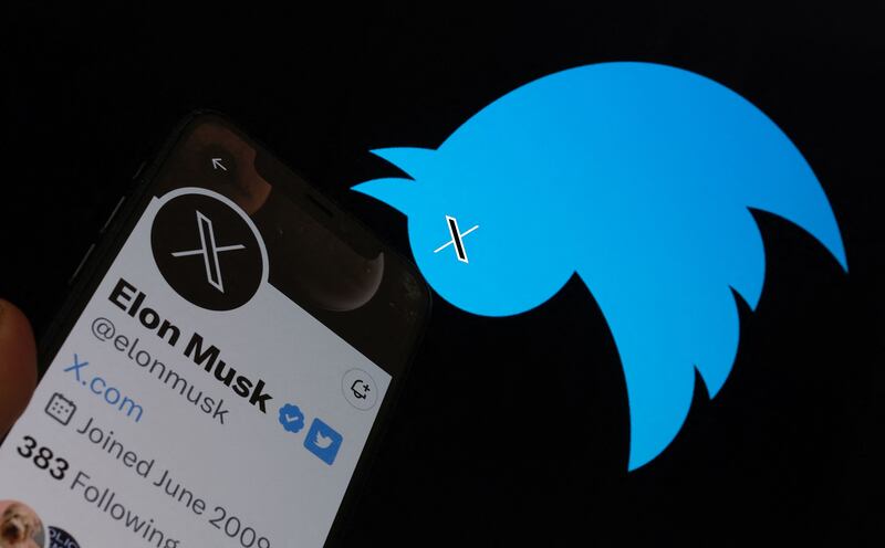 Elon Musk killed off the Twitter logo on Monday, replacing the famous blue bird with an X. AFP
