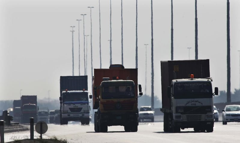 Abu Dhabi roads to be truck free during peak hours from January. Stephen Lock / The National
