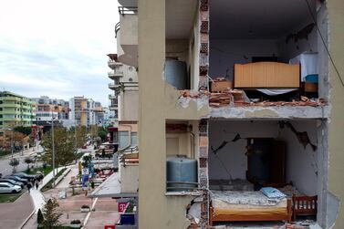 A damaged building after the earthquake hit Durres in November 2019. EPA