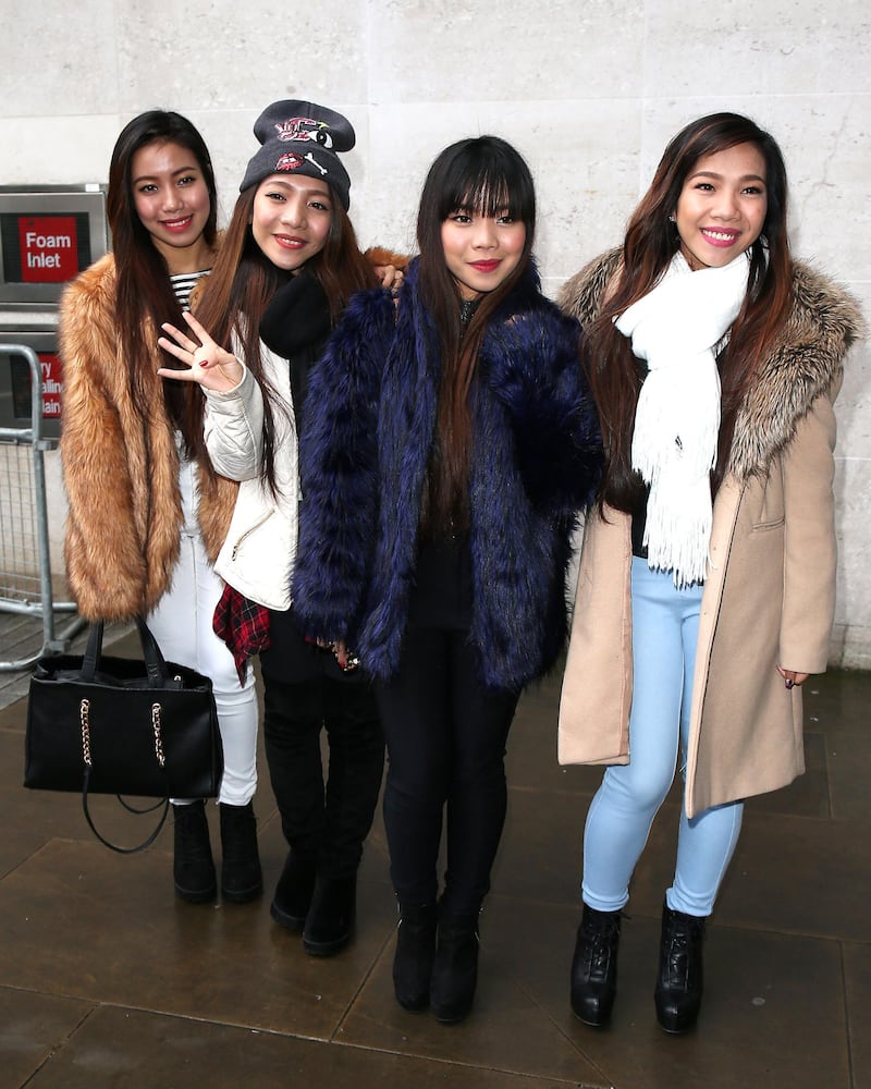 LONDON, ENGLAND - NOVEMBER 24:  4th Impact from X Factor 2015 seen at BBC Radio One on November 24, 2015 in London, England.  (Photo by Neil Mockford/GC Images)