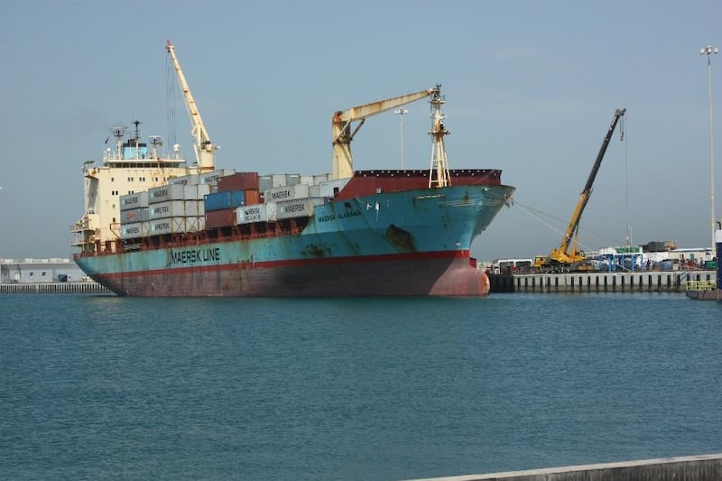 The Maersk Alabama was the first vessel to use Abu Dhabi's new ship repair facility. Courtesy ADPC