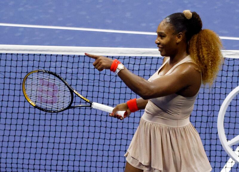 Serena Williams  after defeating Margarita Gasparyan at the US Open. EPA