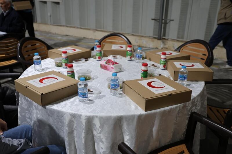 HassanAl-Qaidi, head of the Emirati Relief Team, and his deputy Yousef Al Harmoudi led the volunteers as they broke fast in the camp during Ramadan. Wam