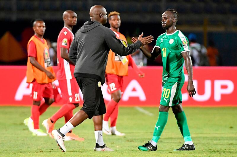 Senegal forward Sadio Mane celebrates. AFP
