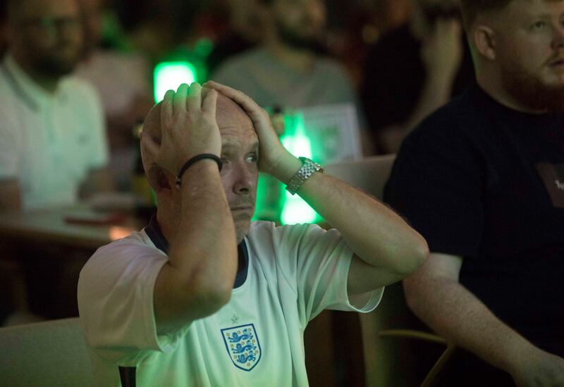 England fans watching the Euro 2020 final at Radisson Hotel, Damac Hills.