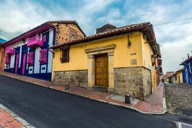 The colourful streets of La Candelaria, in Colombia's capital city, Bogota. Alamy