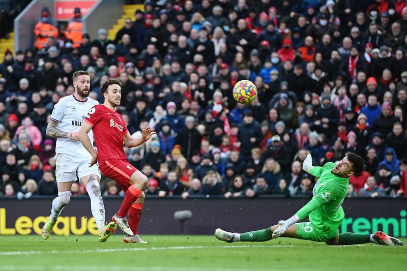 Diogo Jota of Liverpool - 6: The Portuguese was not close to his best He was unlucky to hit the post but his touch was off. Getty