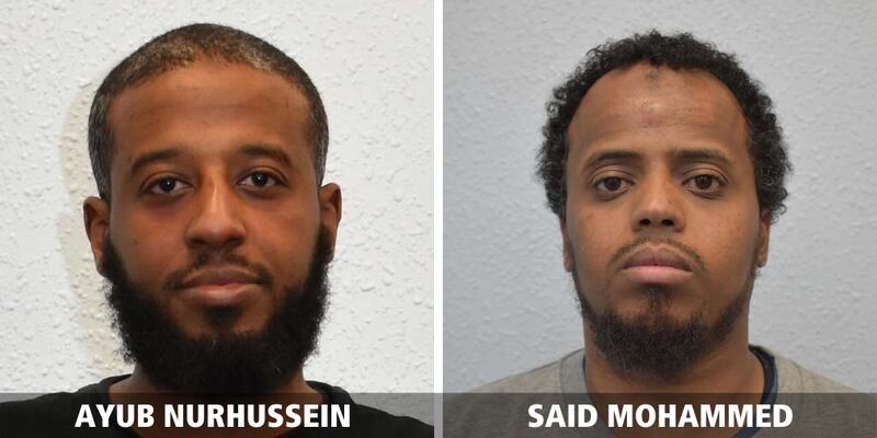 Said Mohammed, 30, and Ayub Nurhussein, 29, have been jailed for sending funds to support ISIS fighters in Iraq and Syria.
