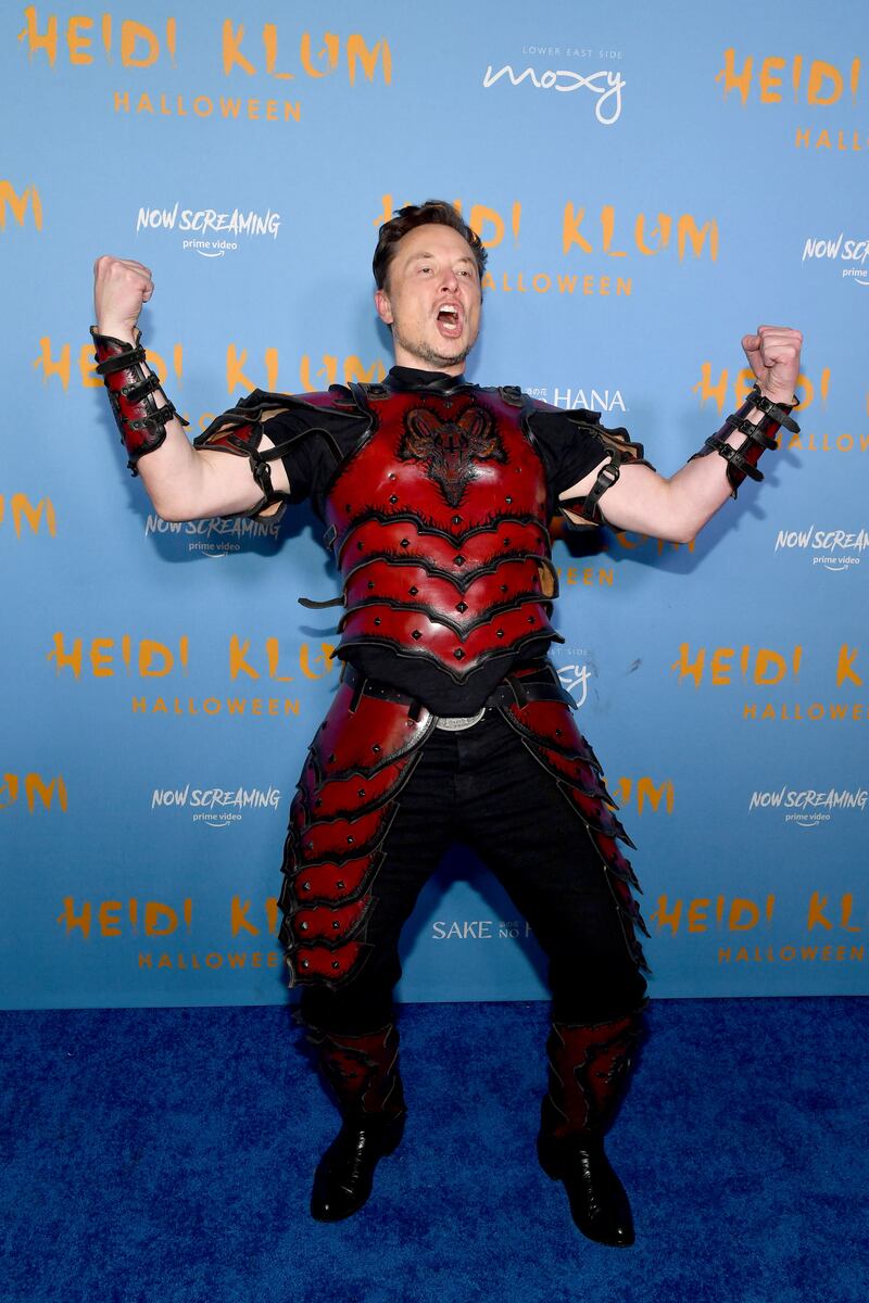 Mr Musk attends model and businesswoman Heidi Klum's 2022 Halloween party at Moxy Lower East Side, in New York City Getty