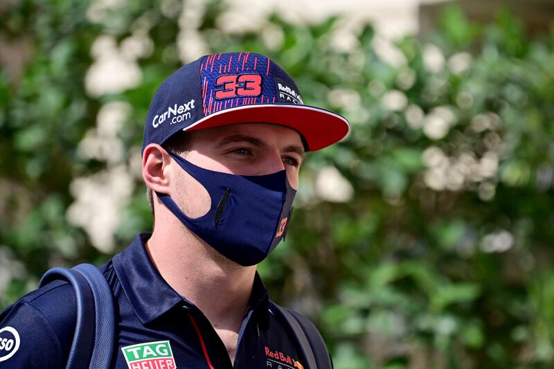 Red Bull's Dutch driver Max Verstappen arrives at the Yas Marina Circuit before the first free practice session of the Abu Dhabi Formula One Grand Prix. AFP