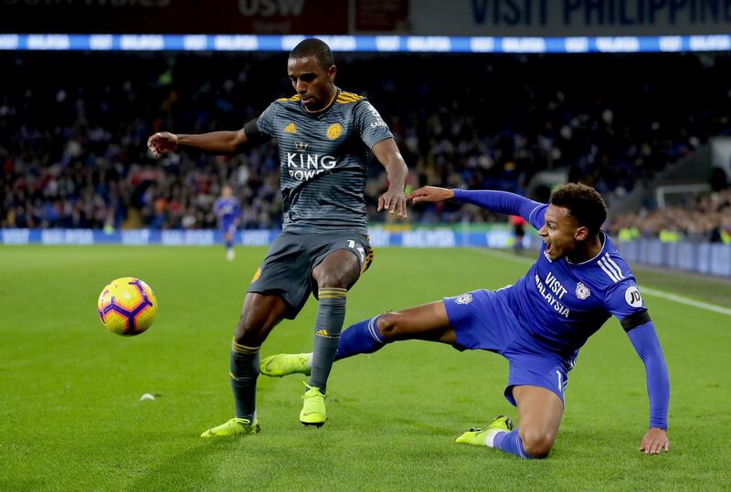 Ricardo Pereira of Leicester City is challenged by Josh Murphy of Cardiff City during the Premier League match between Cardiff City and Leicester City at Cardiff City Stadium. Getty