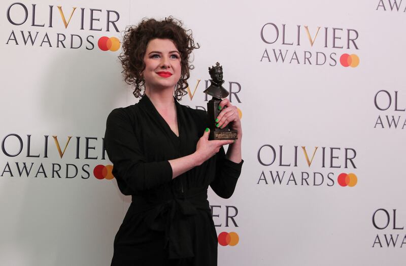 Isobel McArthur accepts the Best Entertainment or Comedy award on behalf of "Pride and Prejudice* (*sort of)". Reuters